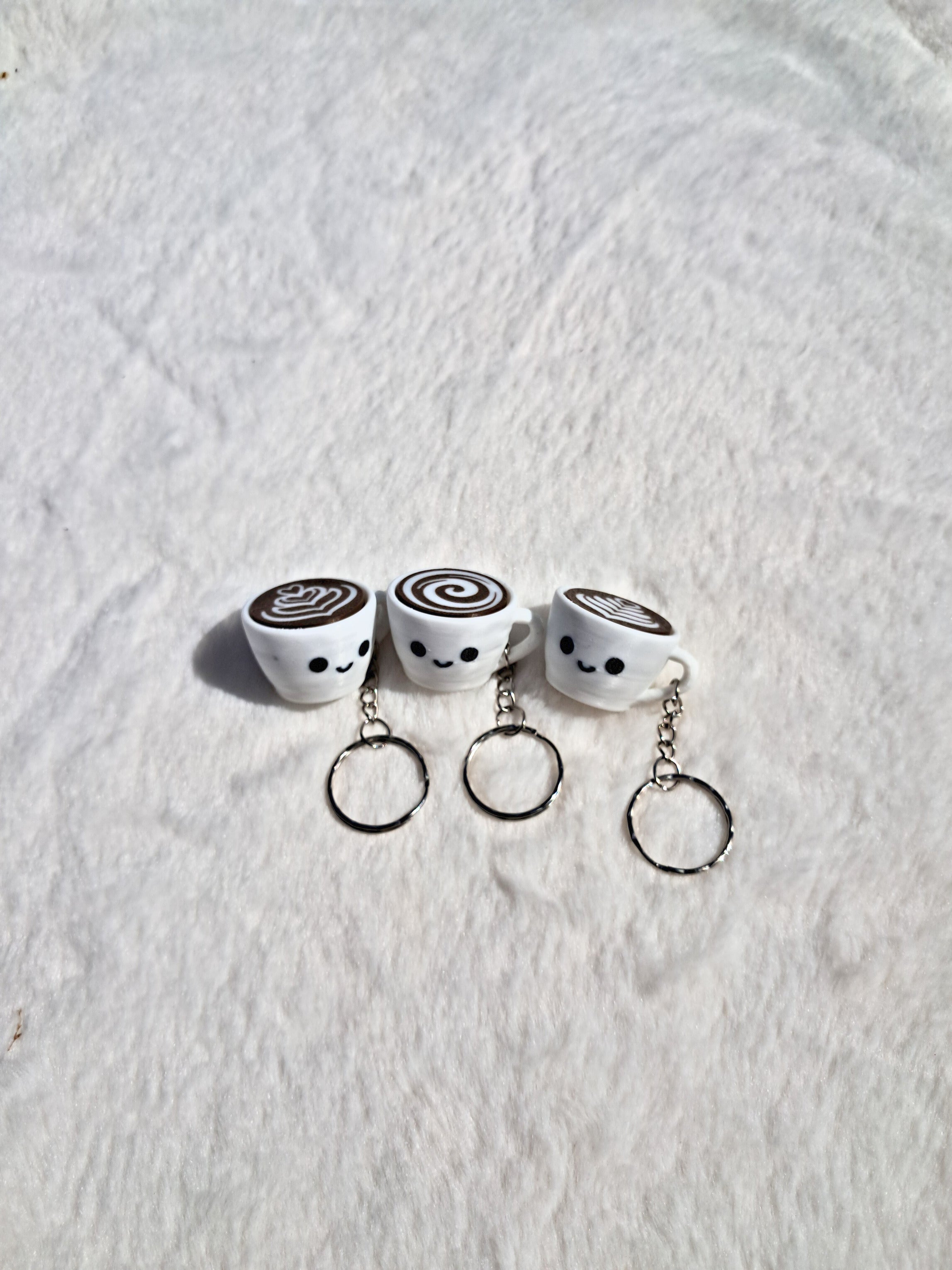 Latte Koffie Fidget Clicker Sleutelhanger – Set van 3