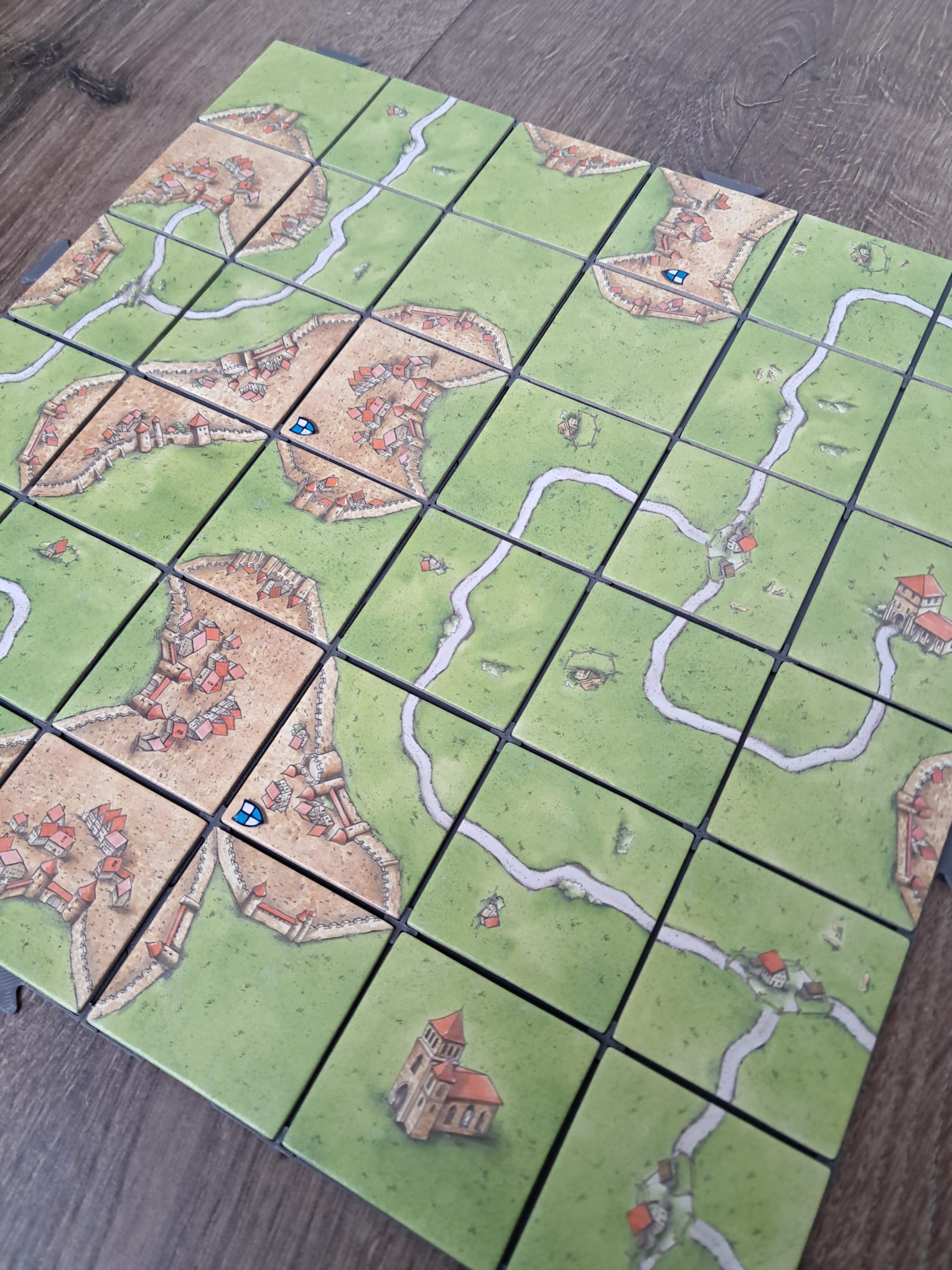 Raster voor Carcassonne-tegels