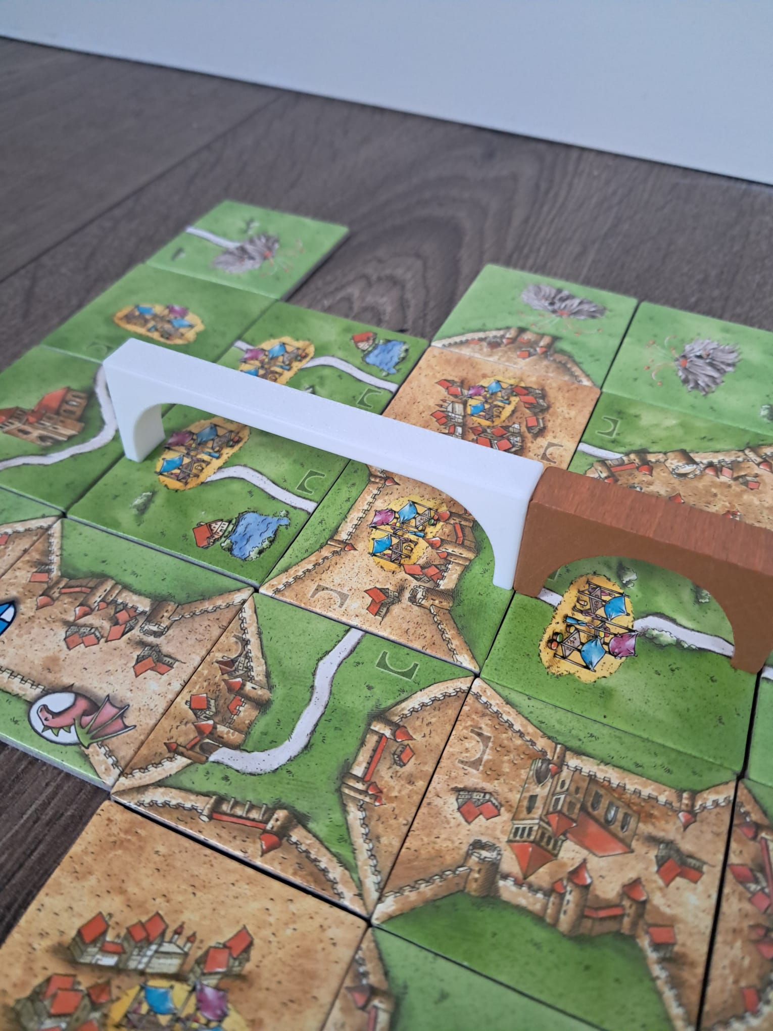 Carcassonne bruggen over 2 tegels
