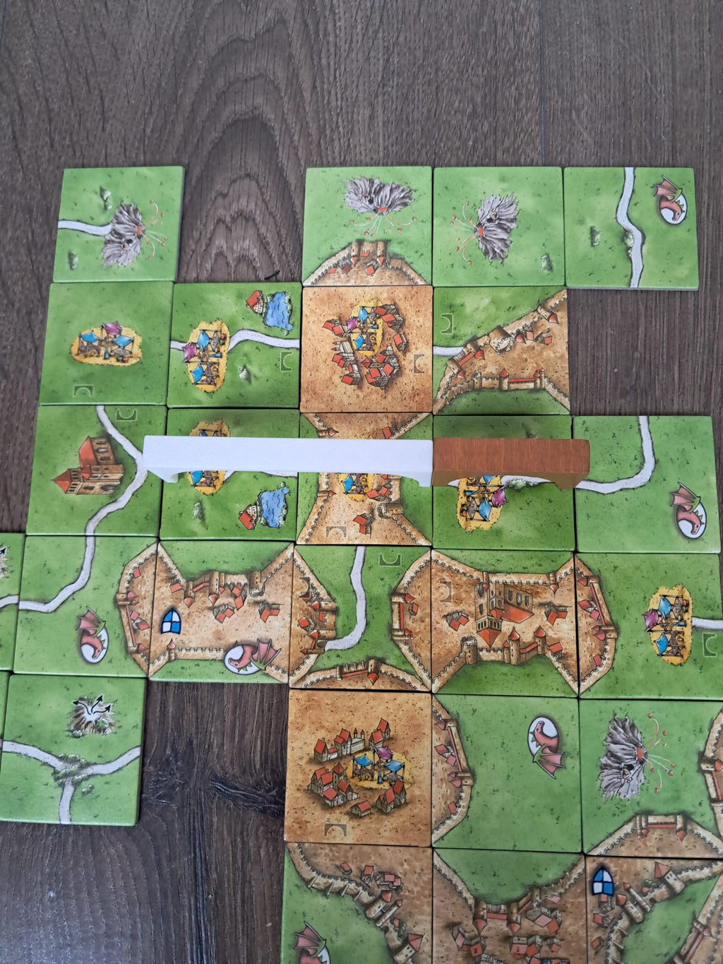 Carcassonne bruggen over 2 tegels