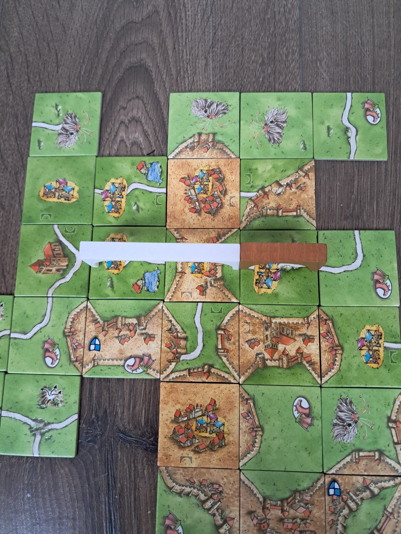 Carcassonne bruggen over 2 tegels